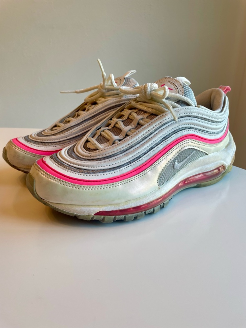 Nike Air Max 97 in White with Pink Accents